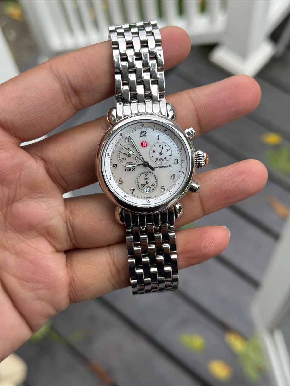 Michele CSX Mother of Pearl Dial Chronograph Women's Watch